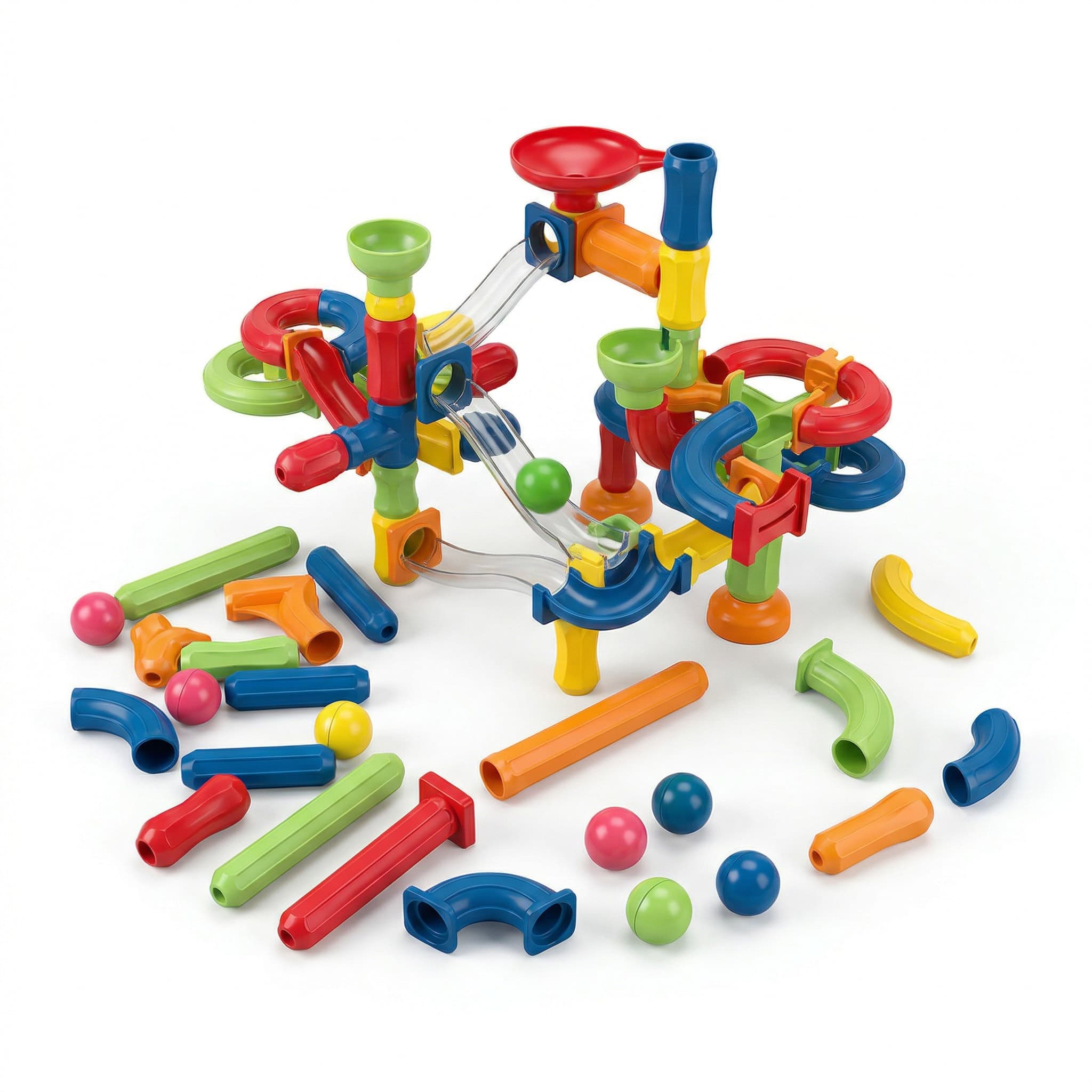 مكعبات بناء مسار الكرات - 48 قطعة